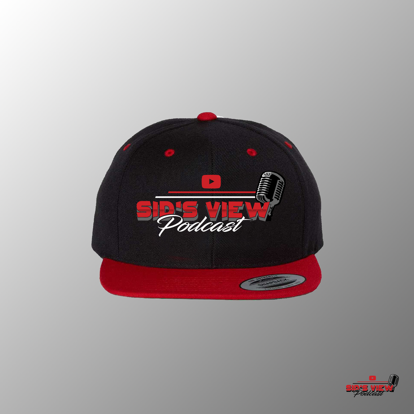 SVP Original Logo Flat Brim Snapback Hat - BLACK/RED