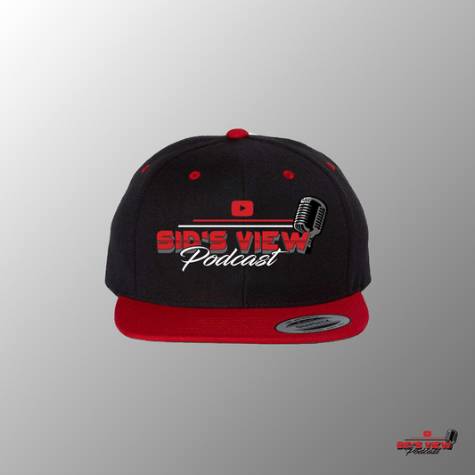 SVP Original Logo Flat Brim Snapback Hat - BLACK/RED