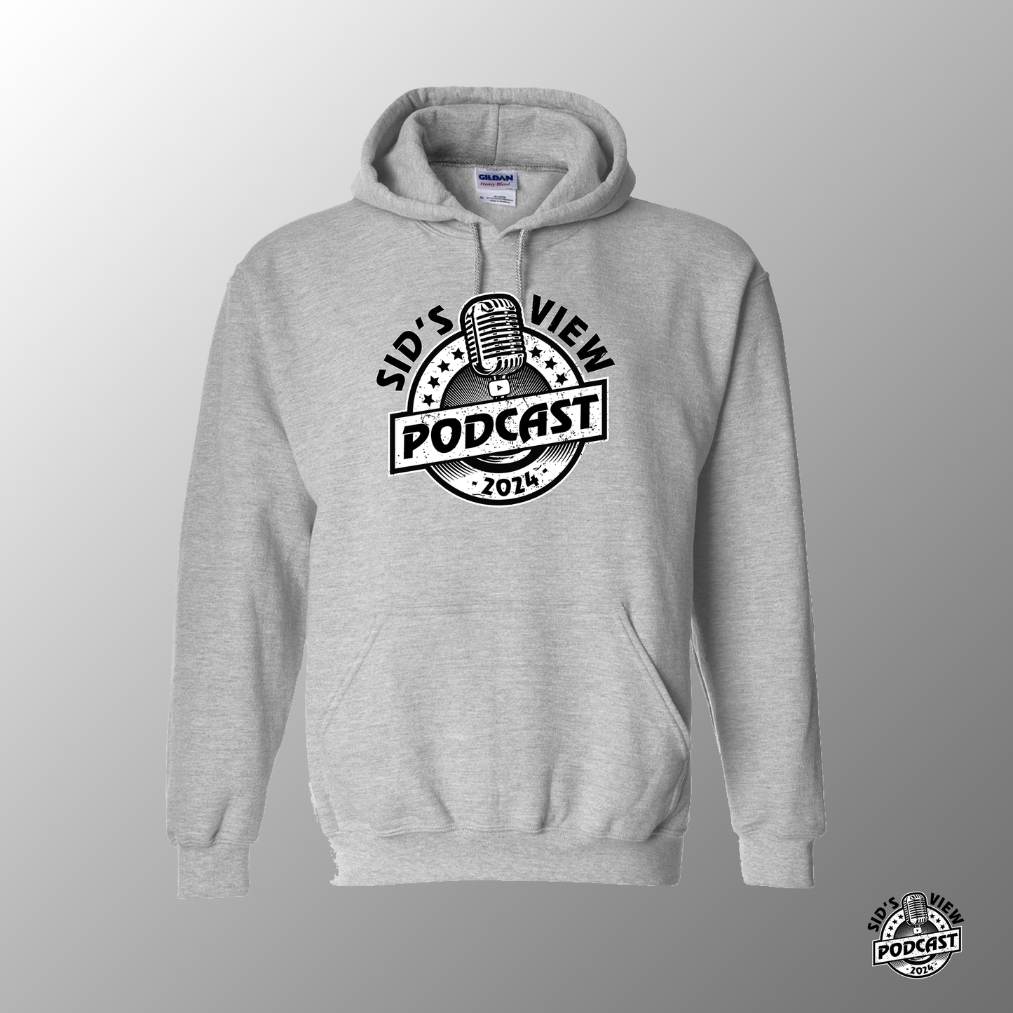SVP Retro White/Black Logo Hoodie - GRAY
