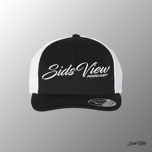 SVP Script Logo Trucker Snapback Hat - BLACK